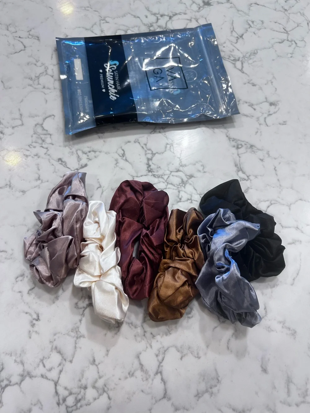 Vaga Satin Hair Ties Scrunchies (6)